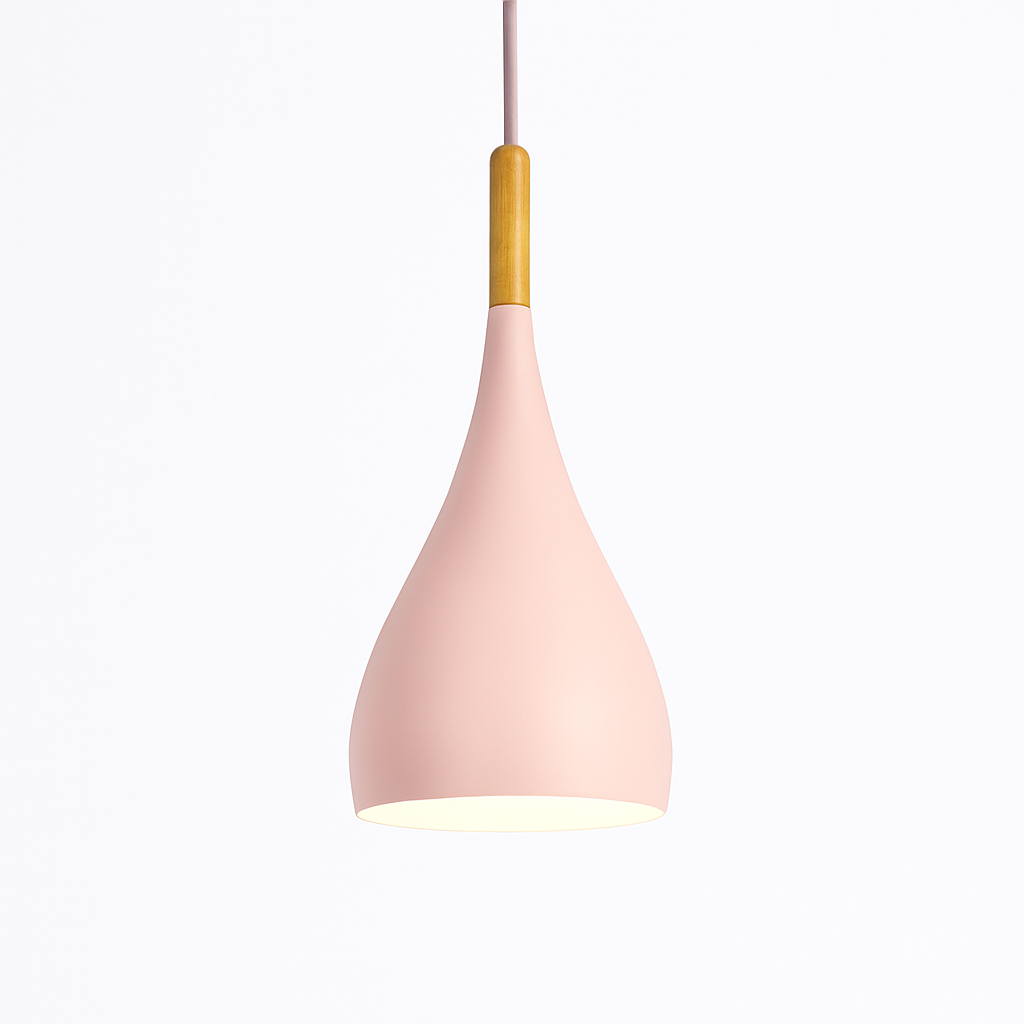 Hanglamp Metaal Kleur met Hout Scandinavisch Design Verstelbaar Snoer Nordic Verlichting Moderne Keuken Eethoek | Sulvida