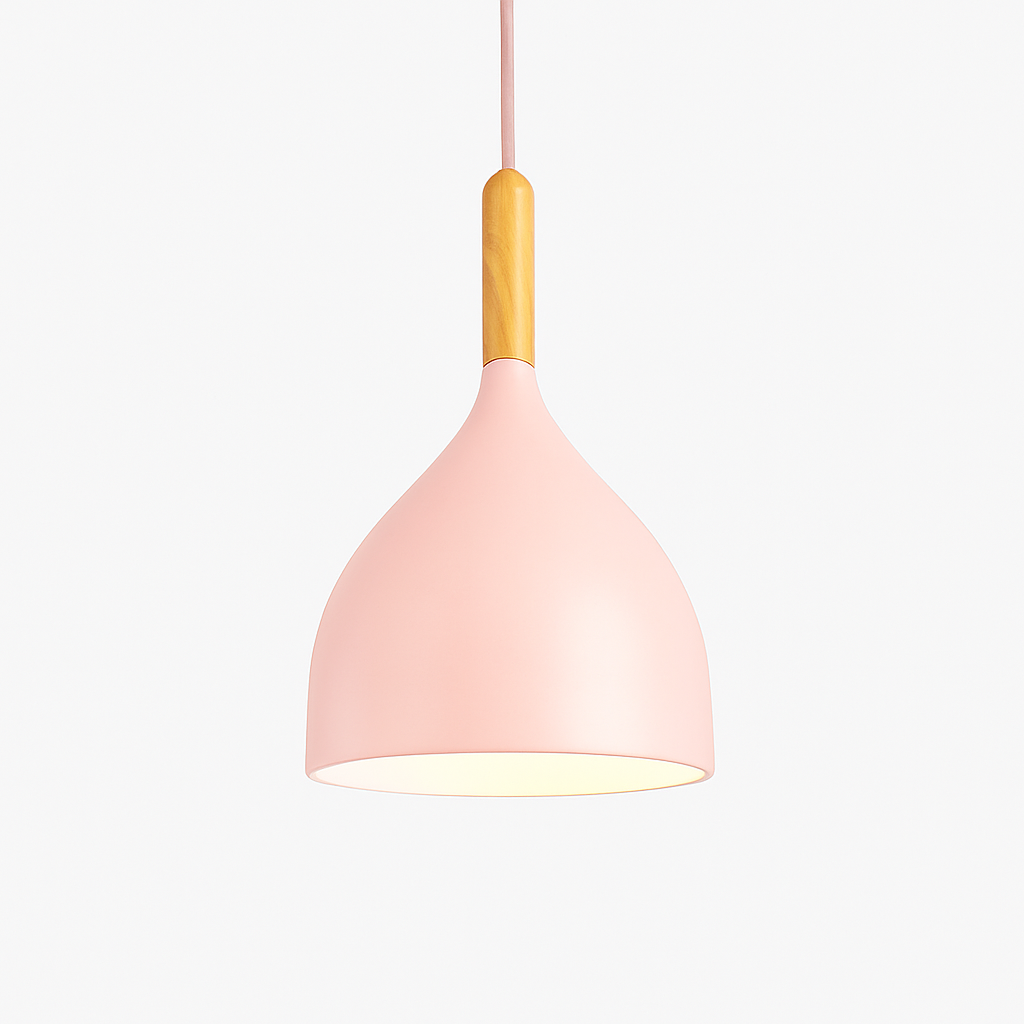 Hanglamp Metaal Kleur met Hout Scandinavisch Design Verstelbaar Snoer Nordic Verlichting Moderne Keuken Eethoek | Sulvida