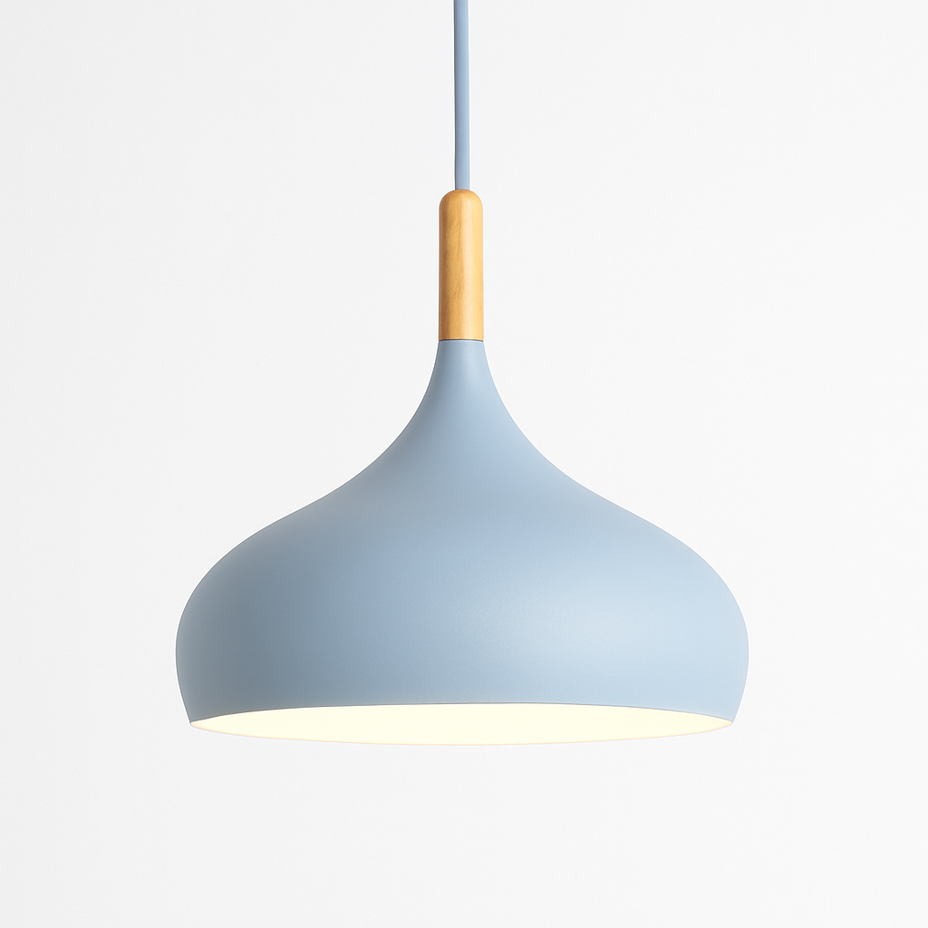 Hanglamp Metaal Kleur met Hout Scandinavisch Design Verstelbaar Snoer Nordic Verlichting Moderne Keuken Eethoek | Sulvida