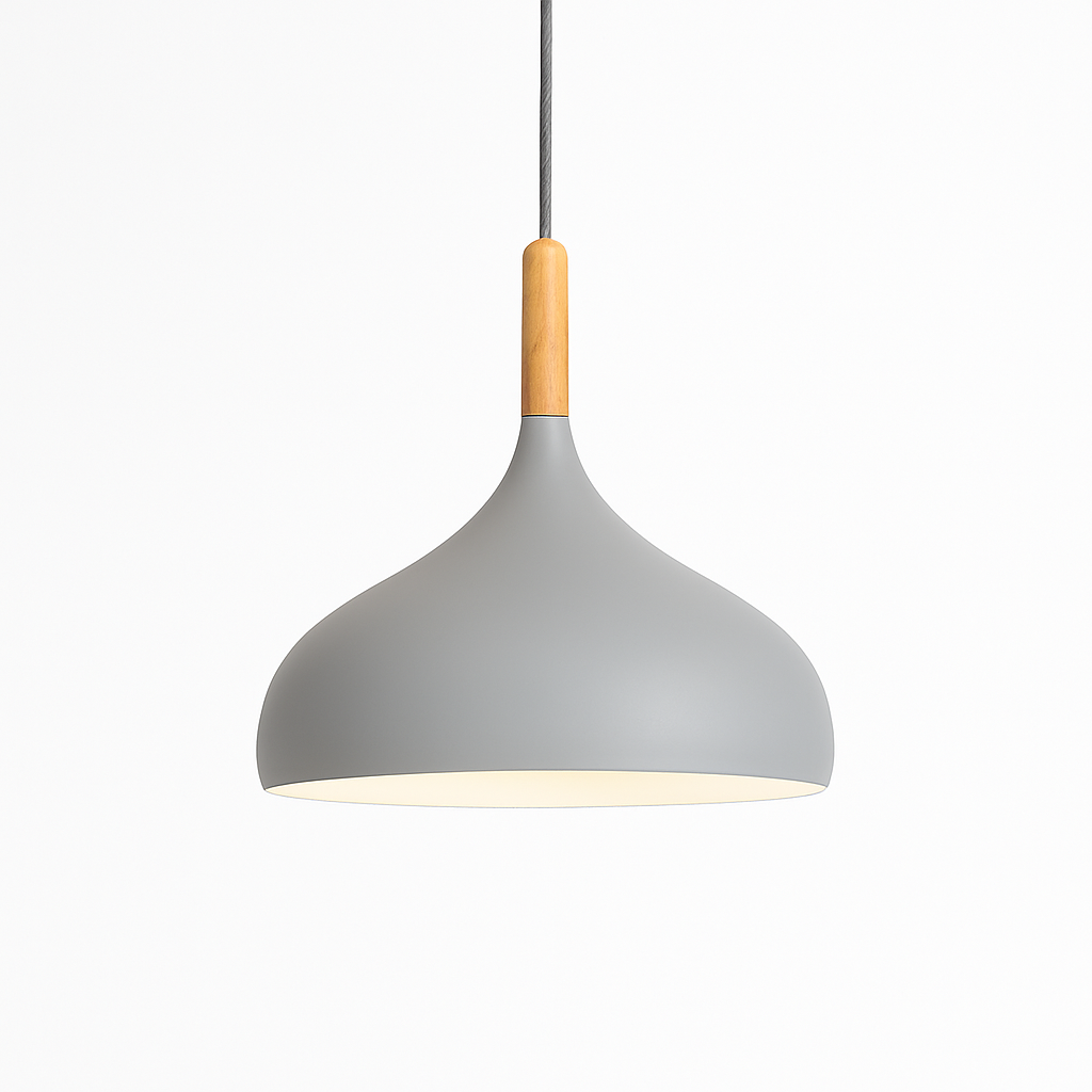 Hanglamp Metaal Kleur met Hout Scandinavisch Design Verstelbaar Snoer Nordic Verlichting Moderne Keuken Eethoek | Sulvida