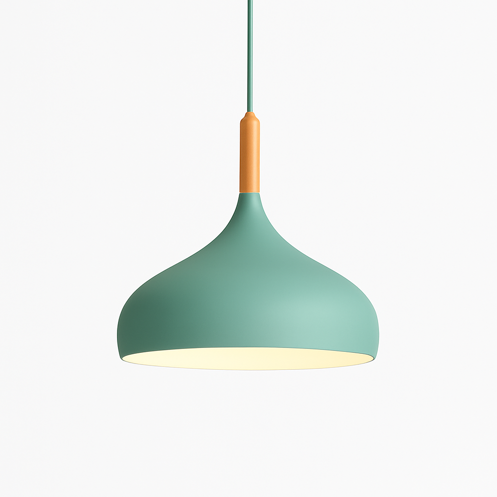 Hanglamp Metaal Kleur met Hout Scandinavisch Design Verstelbaar Snoer Nordic Verlichting Moderne Keuken Eethoek | Sulvida