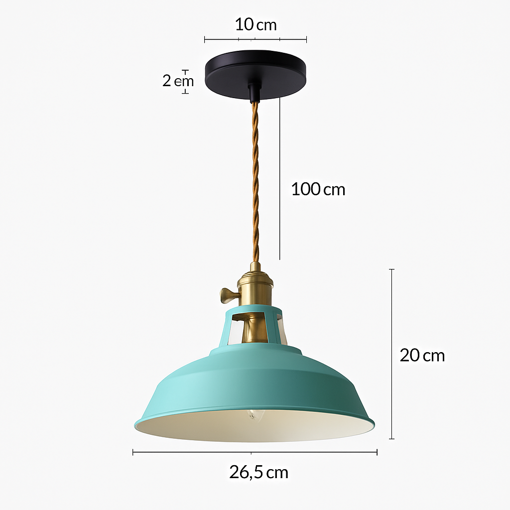 Industriële Hanglamp Metaal Loft Gekleurd E27 Plafondlamp Woonkamer Eetkamer Slaapkamer Moderne Verlichting | Sulvida