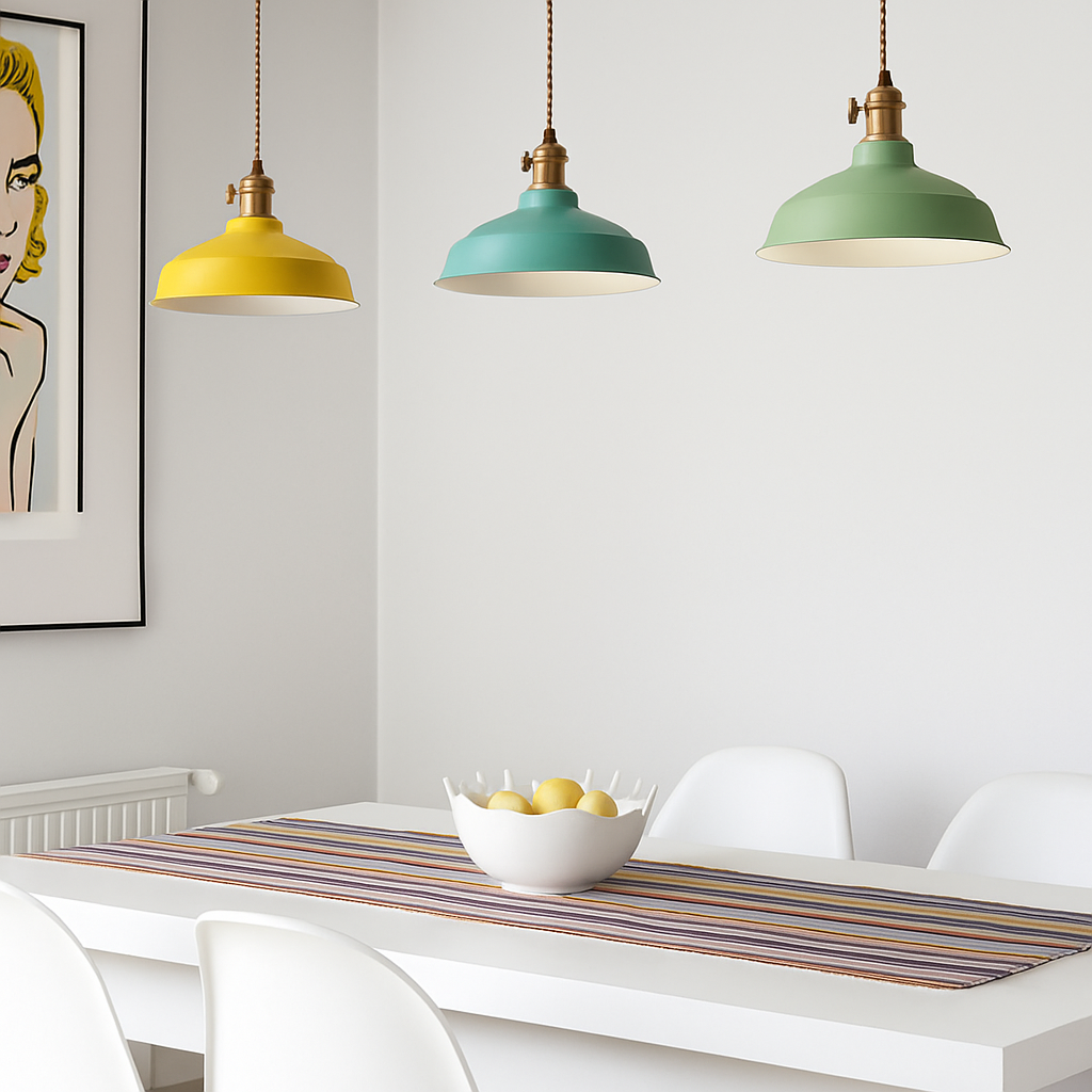 Industriële Hanglamp Metaal Loft Gekleurd E27 Plafondlamp Woonkamer Eetkamer Slaapkamer Moderne Verlichting | Sulvida