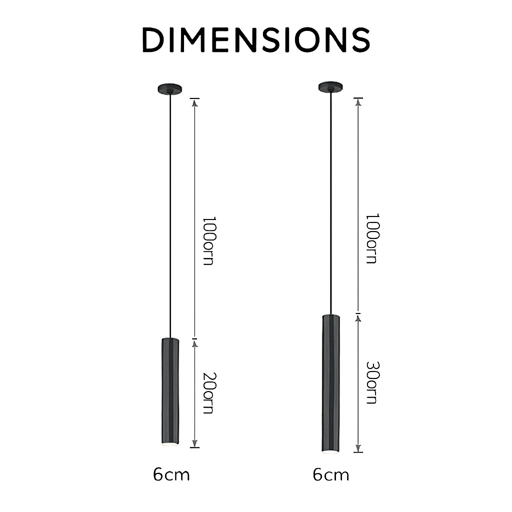 Cilindervormige Hanglamp LED Aluminium Zwart Wit 6×20 6×30cm Verstelbaar Modern Design Interieurverlichting | Sulvida
