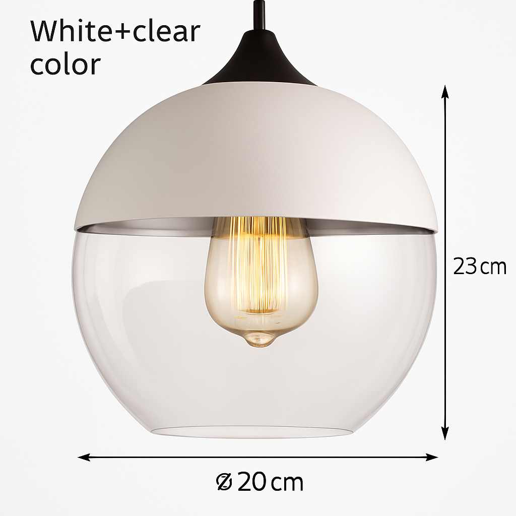 Hanglamp Industrieel Glas Metaal Zwart Ambre Design Modern Vintage Loft Bar Keuken Eettafel Verlichting E27 | Sulvida