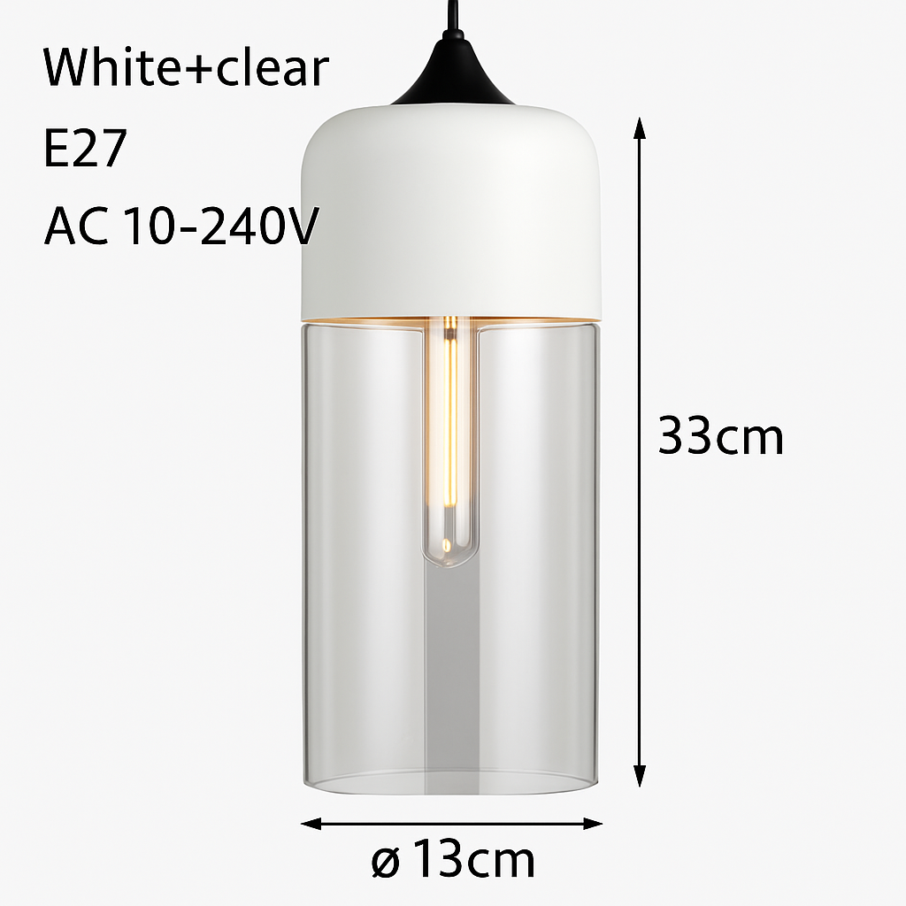 Hanglamp Industrieel Glas Metaal Zwart Ambre Design Modern Vintage Loft Bar Keuken Eettafel Verlichting E27 | Sulvida