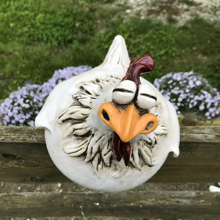 Figurine décorative de coq en résine, décoration de jardin résistante aux intempéries, 16 cm, ornement de jardin coloré, décoration extérieure | Sulvida