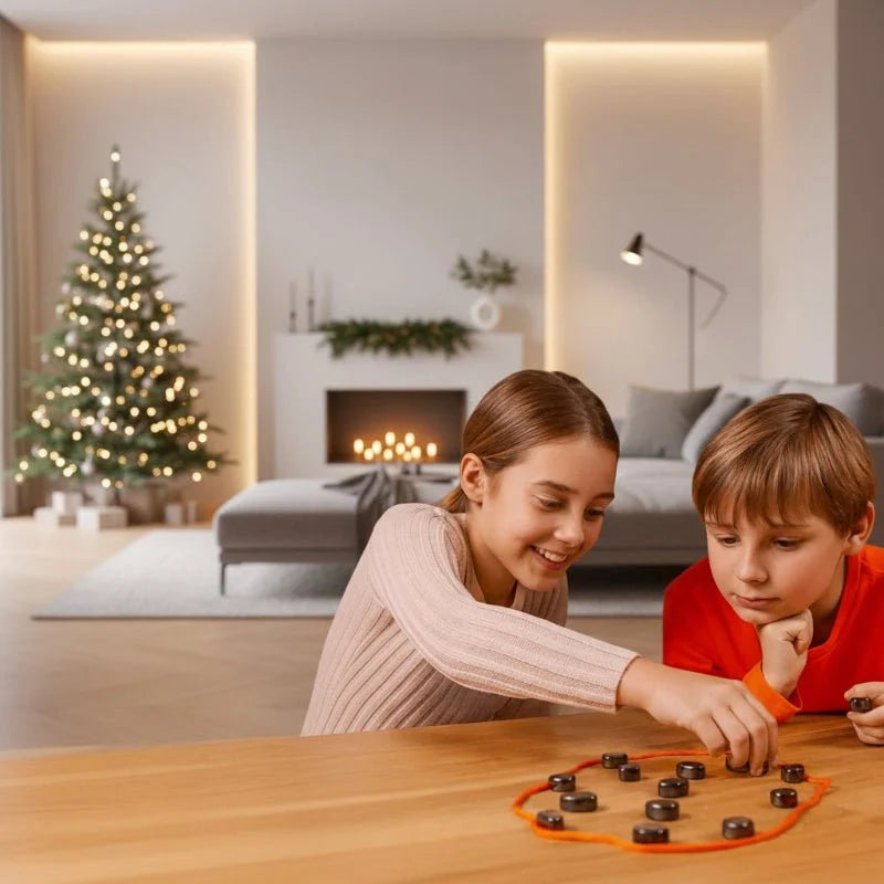 Magnetisch Schaakspel Reis met Stevige Stukken Zwart Wit Strategiespel Opvouwbaar Compact Draagbaar Bordspel | Sulvida