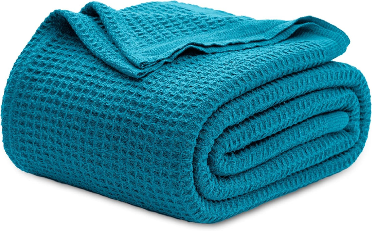 Katoenen Wafelweefsel Deken Queen Size Zacht Ademend Licht Luxe Zomerdeken voor Bed Bank Slaapkamer Comfort | Sulvida