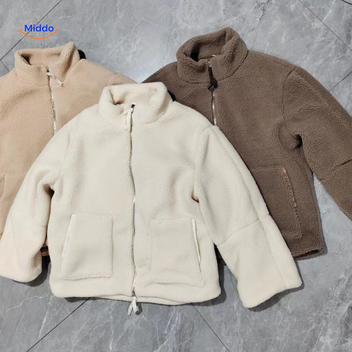 Teddy Fleece Jas Dames Hoogkraag Lamswol Winterjas Warm Oversized Soft Touch Comfortabel Pluche Teddy Coat | Sulvida