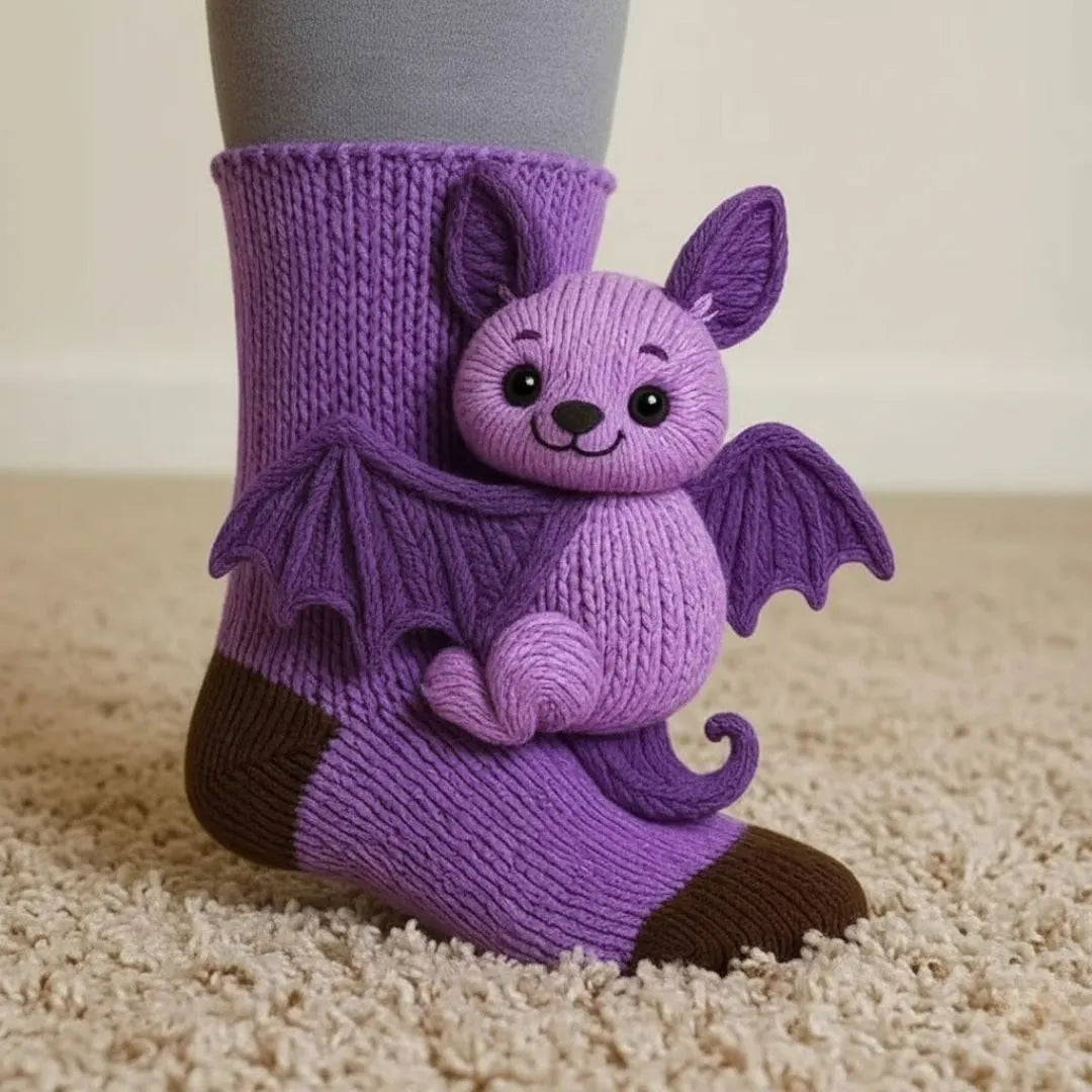 Verwarmde knuffelsokken in grappige diermotieven voor koude voeten thuis unisex comfort warm pluche sloffen | Sulvida