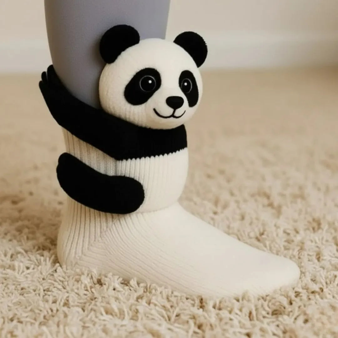 Verwarmde knuffelsokken in grappige diermotieven voor koude voeten thuis unisex comfort warm pluche sloffen | Sulvida
