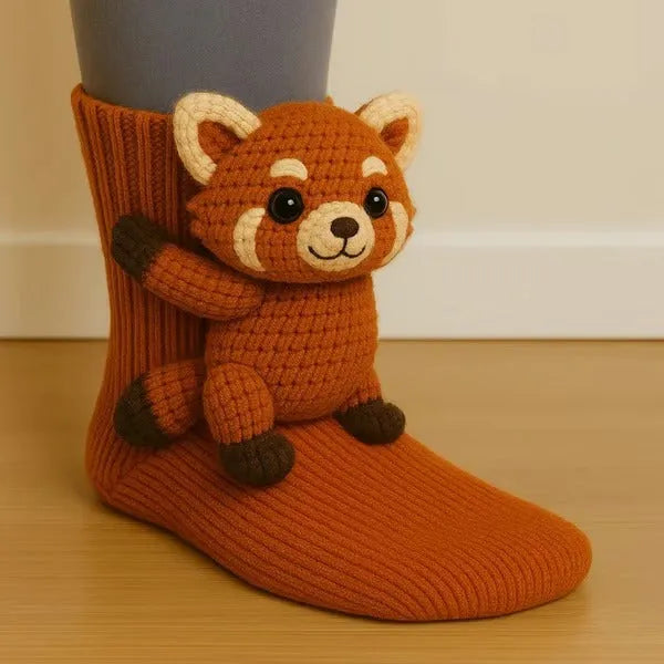 Knuffel Sokken 3D Dieren Pluche Warm Huissokken Herfst Winter Unisex Grappig Cadeau One Size 35-45 Antislip | Sulvida