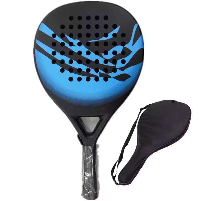 Raquette de padel pour débutants, fibre de carbone, mousse EVA, 365g, grise, jaune et bleue, avec sac, équipement de sport de padel | Sulvida