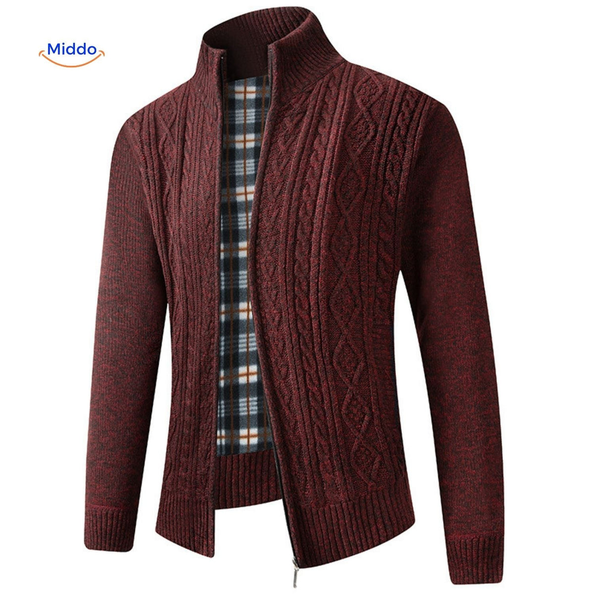 Gebreid heren vest gevoerd warm ribboorden ritssluiting casual bovenlaag elegante pasvorm herfst winter | Sulvida