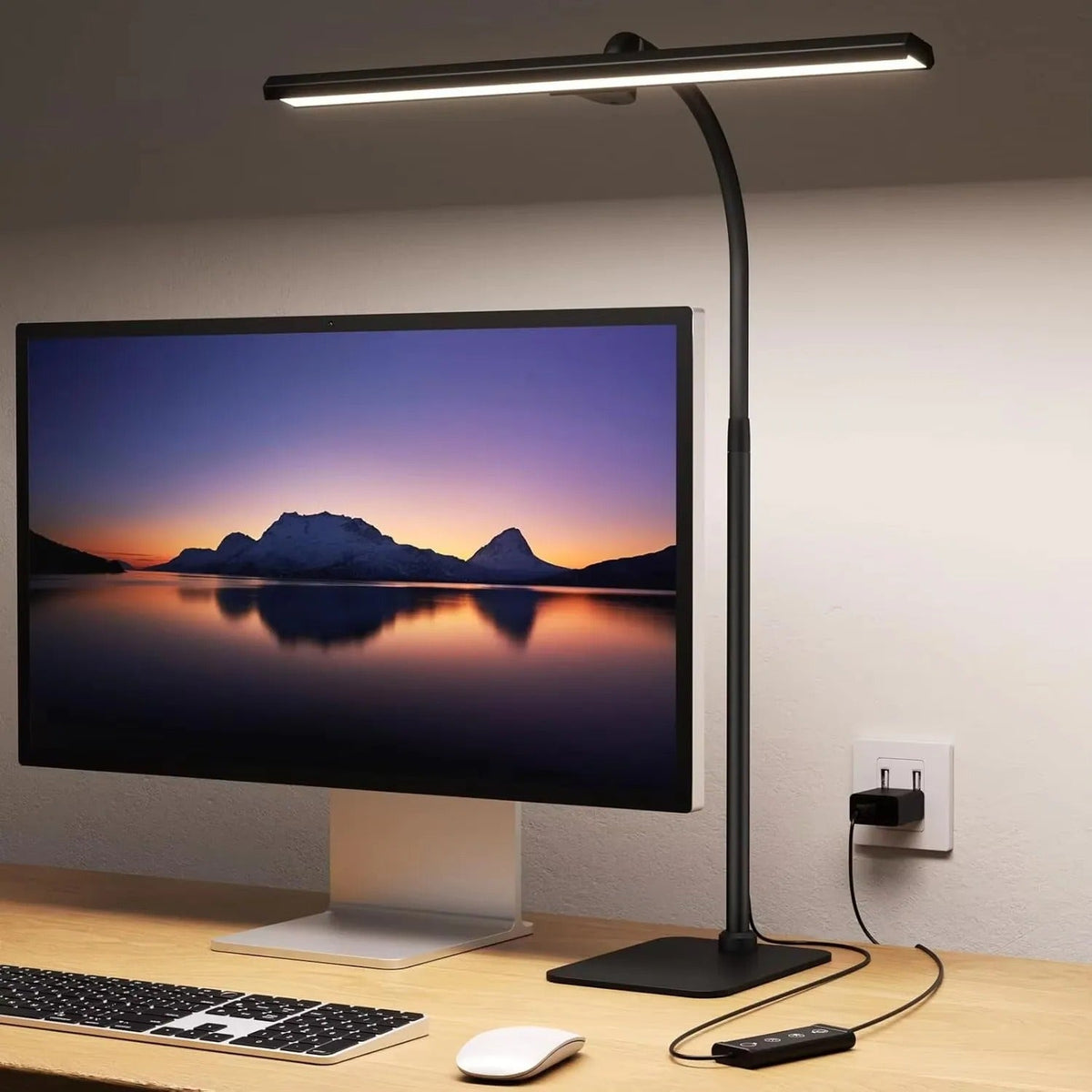 Verstelbare LED-bureaulamp met flexibele arm dimfunctie en stijlvol design voor werkkamer kantoor studeerkamer | Sulvida