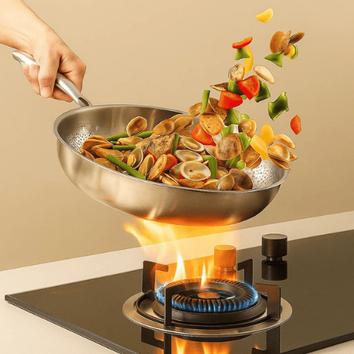 Roestvrijstalen Koekenpan 26-30 cm Zonder Coating Inductie Gasfornuis Keramisch Elektrisch Braadpan Keuken | Sulvida