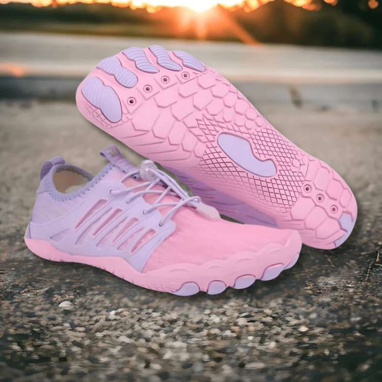 Minimalistische barvoetschoenen met antislip rubberen zool voor wandelen outdoor zwart bruin blauw roze | Sulvida