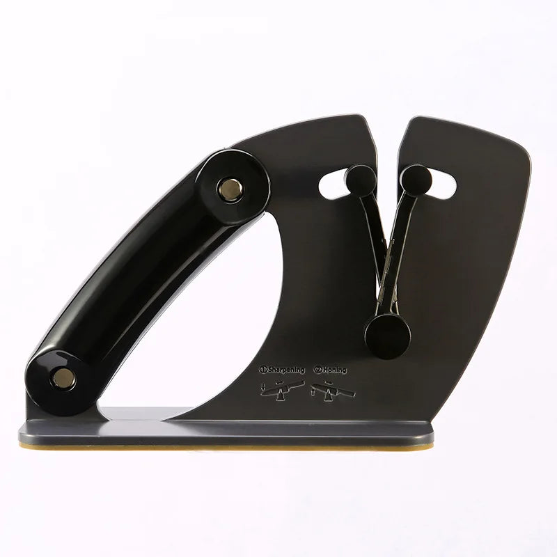 Drietraps Messenslijper Zwart Roestvrij Staal Professioneel Keukenmes Slijpen Compact Slim Design Scherp | Sulvida