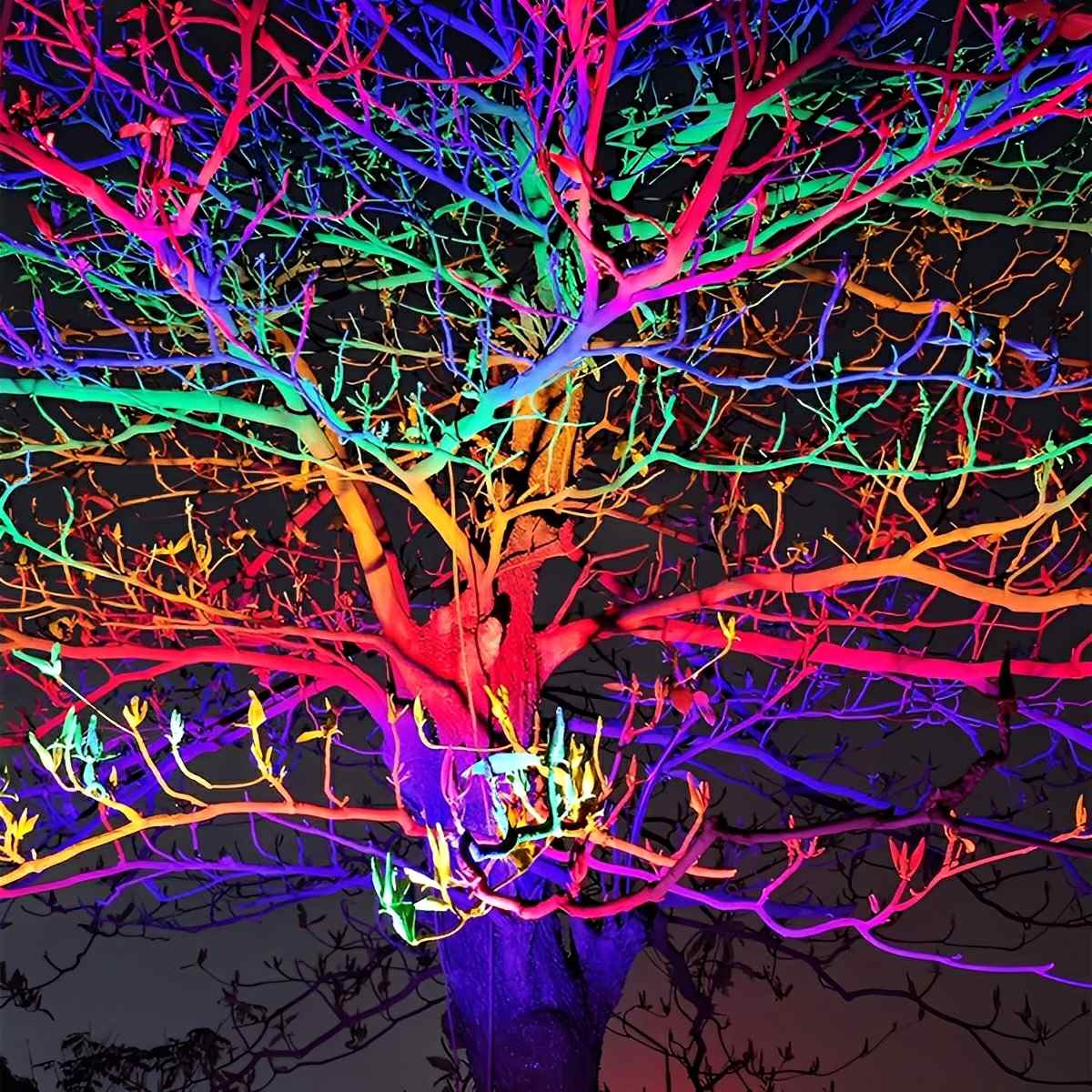 RGB LED Tuinspot Grijs 50W Waterdicht IP65 met Afstandsbediening voor Tuin Landschapsverlichting Buitenverlichting | Sulvida