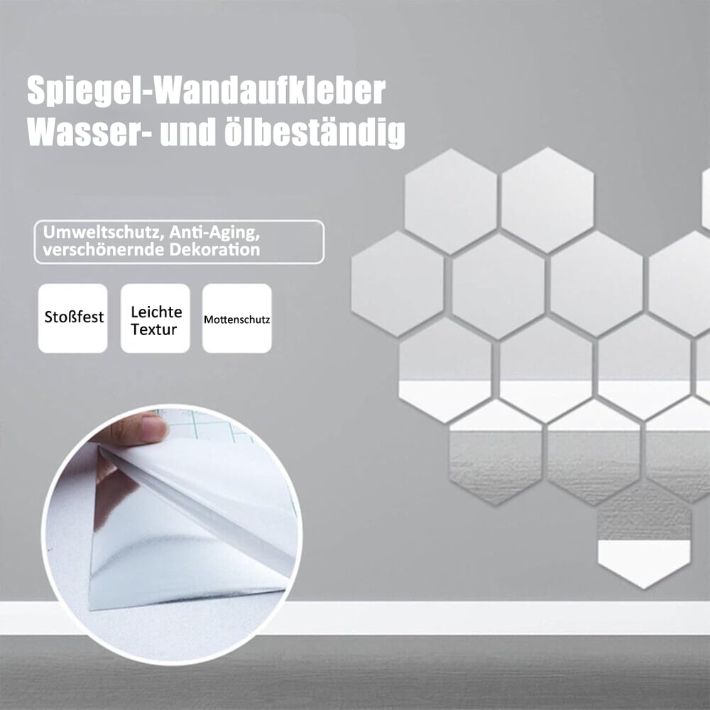 Buigbare Spiegelfolie 50×50 cm Flexibel Zelfklevend Plexiglas Veilig Spiegelvel Breukbestendig Decoratie | Sulvida