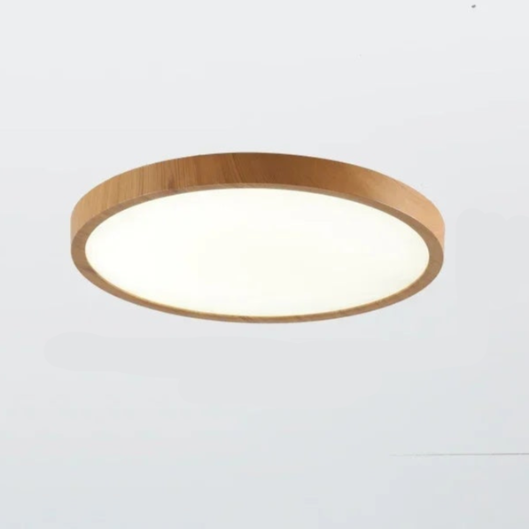 Ultradunne Ronde Plafondlamp Notenhout Modern Design 30cm 40cm Warm Sfeerverlichting Scandinavisch Woonkamer | Sulvida