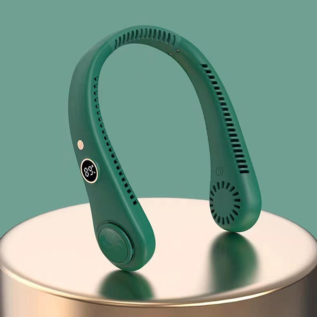 Draagbare Nekventilator Oplaadbaar 5 Snelheden Handsfree Design Koeling Onderweg Zwart Wit Roze Blauw Groen | Sulvida