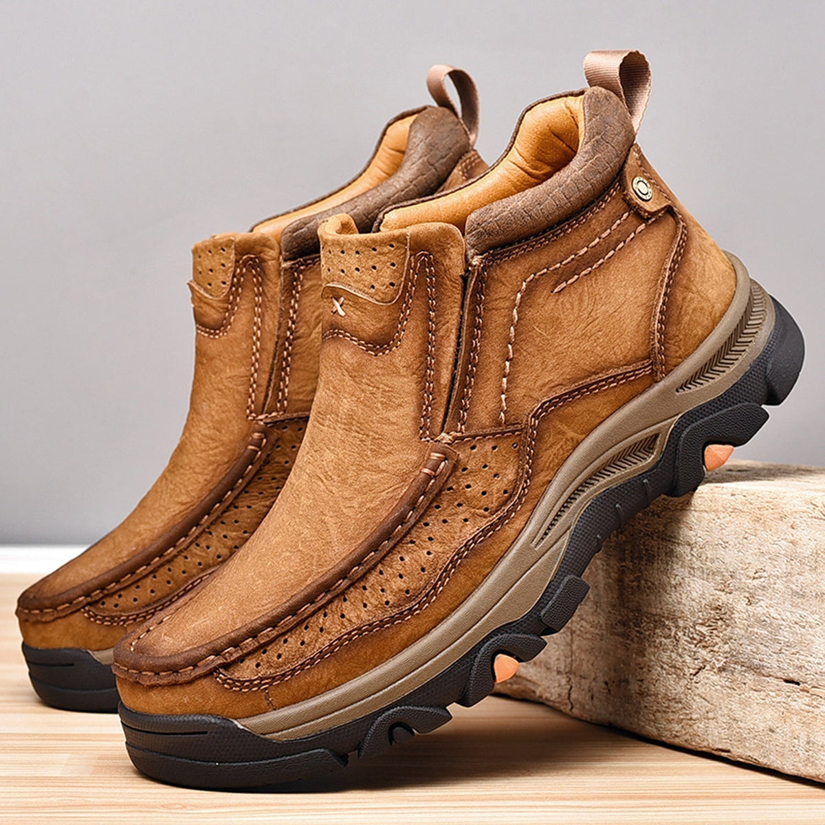 Orthopedische Hoge Schoenen Unisex Comfort Leer Ergonomisch Steunzool Dagelijks Wandelen Casual Stijl | Sulvida