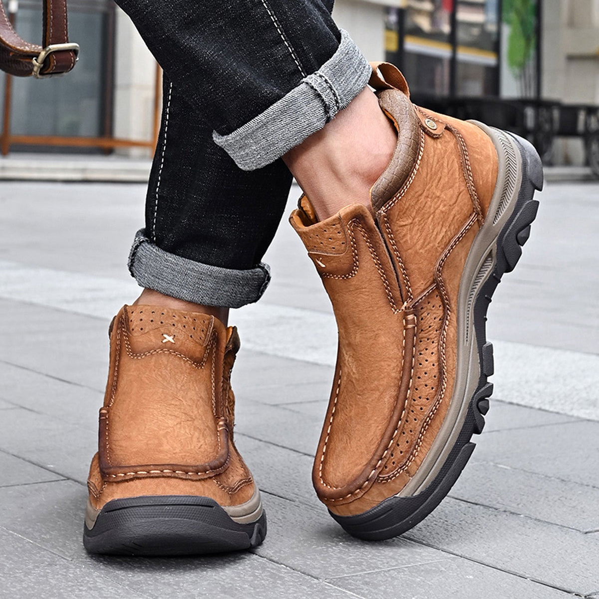 Orthopedische Hoge Schoenen Unisex Comfort Leer Ergonomisch Steunzool Dagelijks Wandelen Casual Stijl | Sulvida