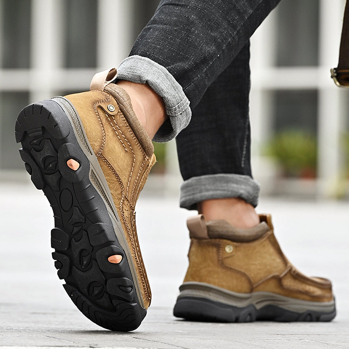 Orthopedische Hoge Schoenen Unisex Comfort Leer Ergonomisch Steunzool Dagelijks Wandelen Casual Stijl | Sulvida