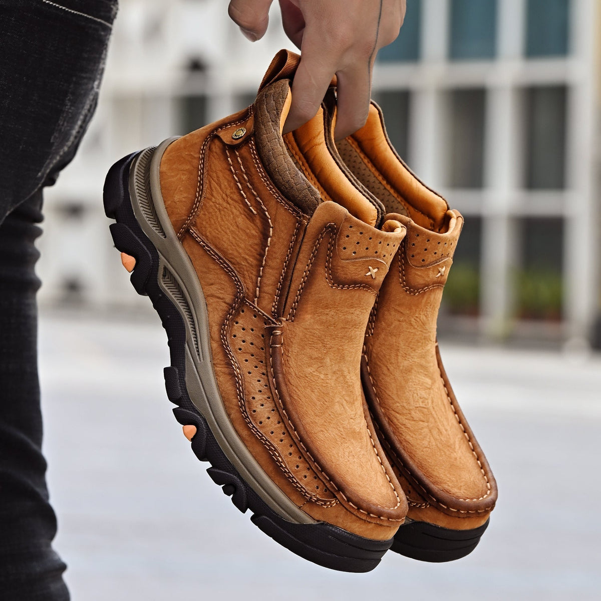 Orthopedische Hoge Schoenen Unisex Comfort Leer Ergonomisch Steunzool Dagelijks Wandelen Casual Stijl | Sulvida