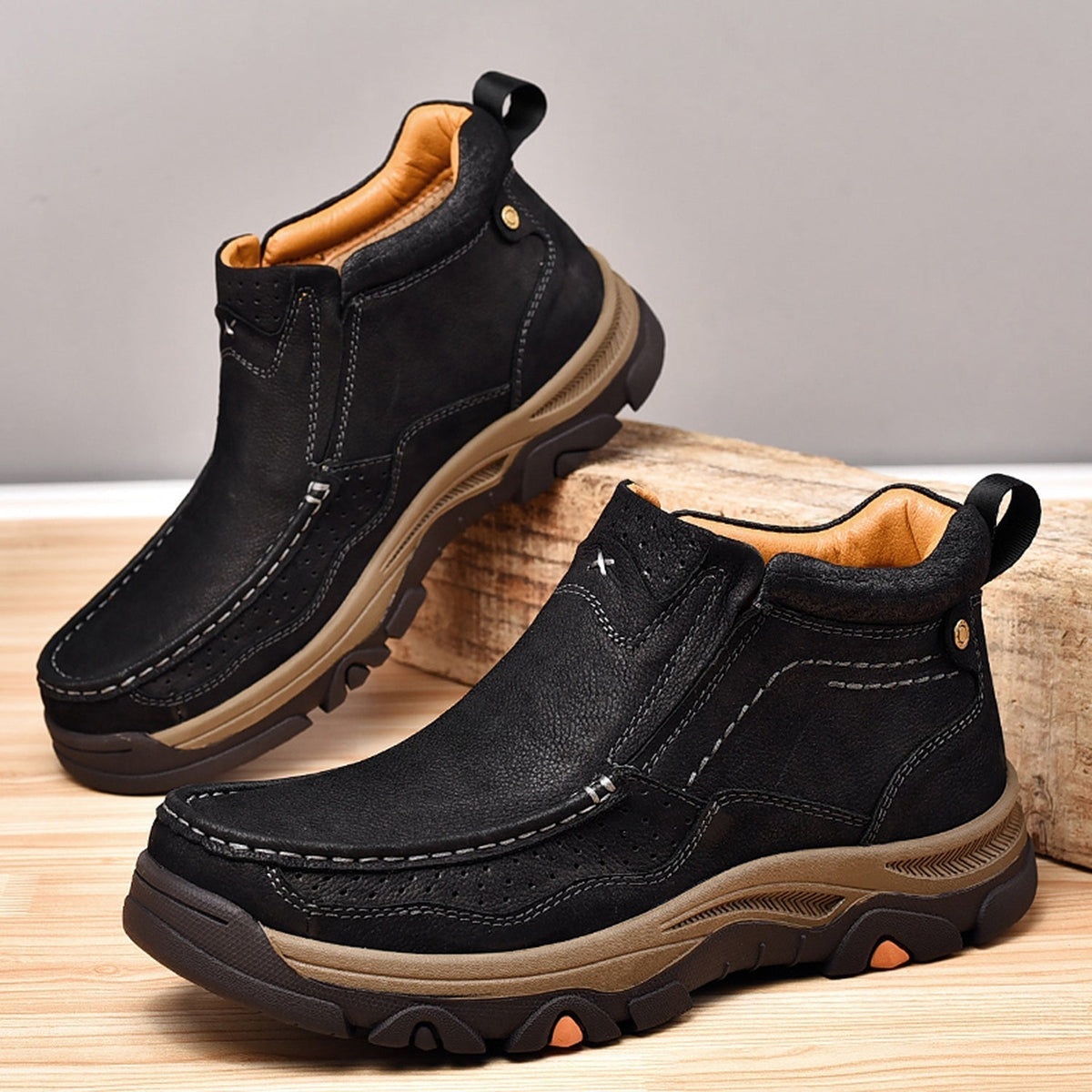 Orthopedische Hoge Schoenen Unisex Comfort Leer Ergonomisch Steunzool Dagelijks Wandelen Casual Stijl | Sulvida