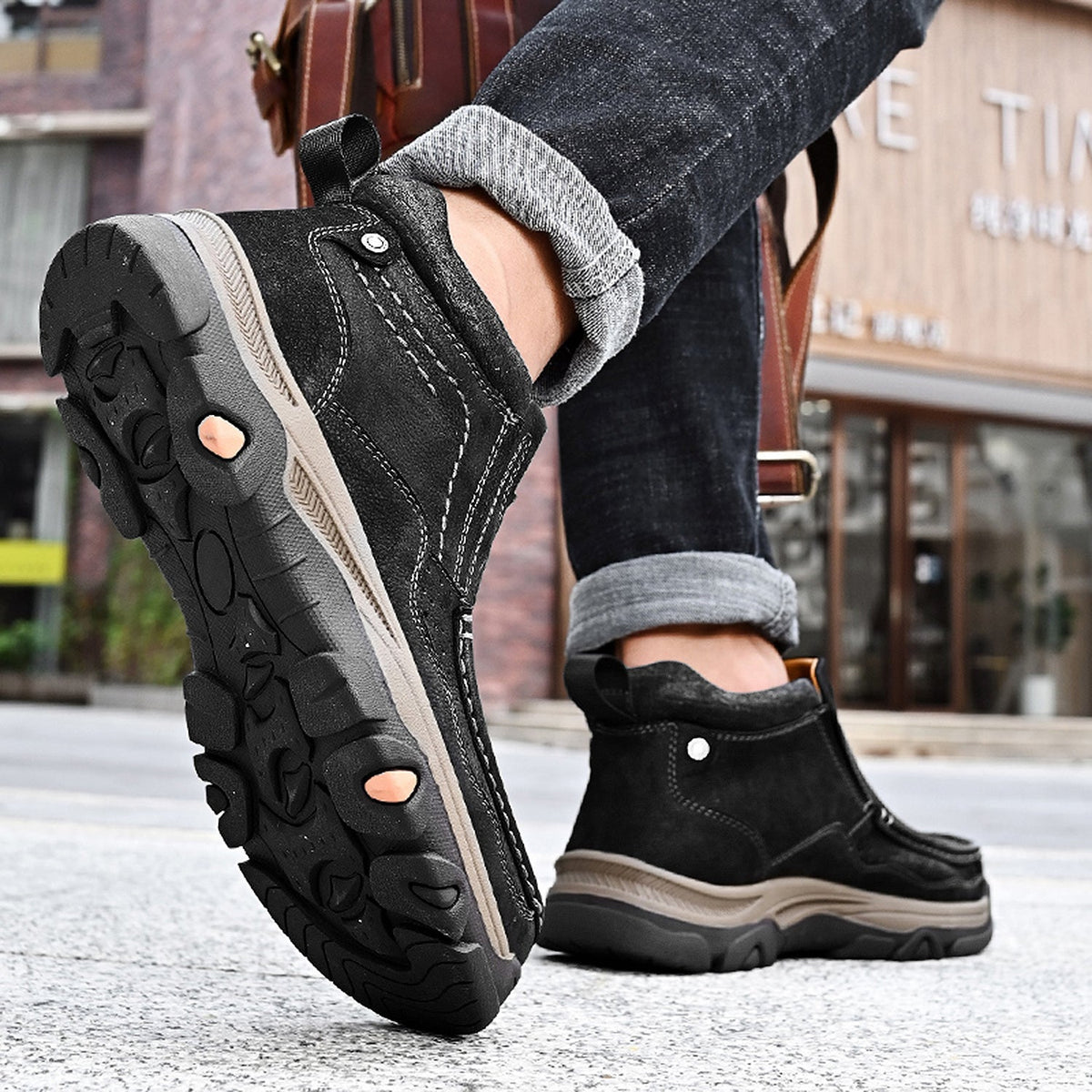 Orthopedische Hoge Schoenen Unisex Comfort Leer Ergonomisch Steunzool Dagelijks Wandelen Casual Stijl | Sulvida