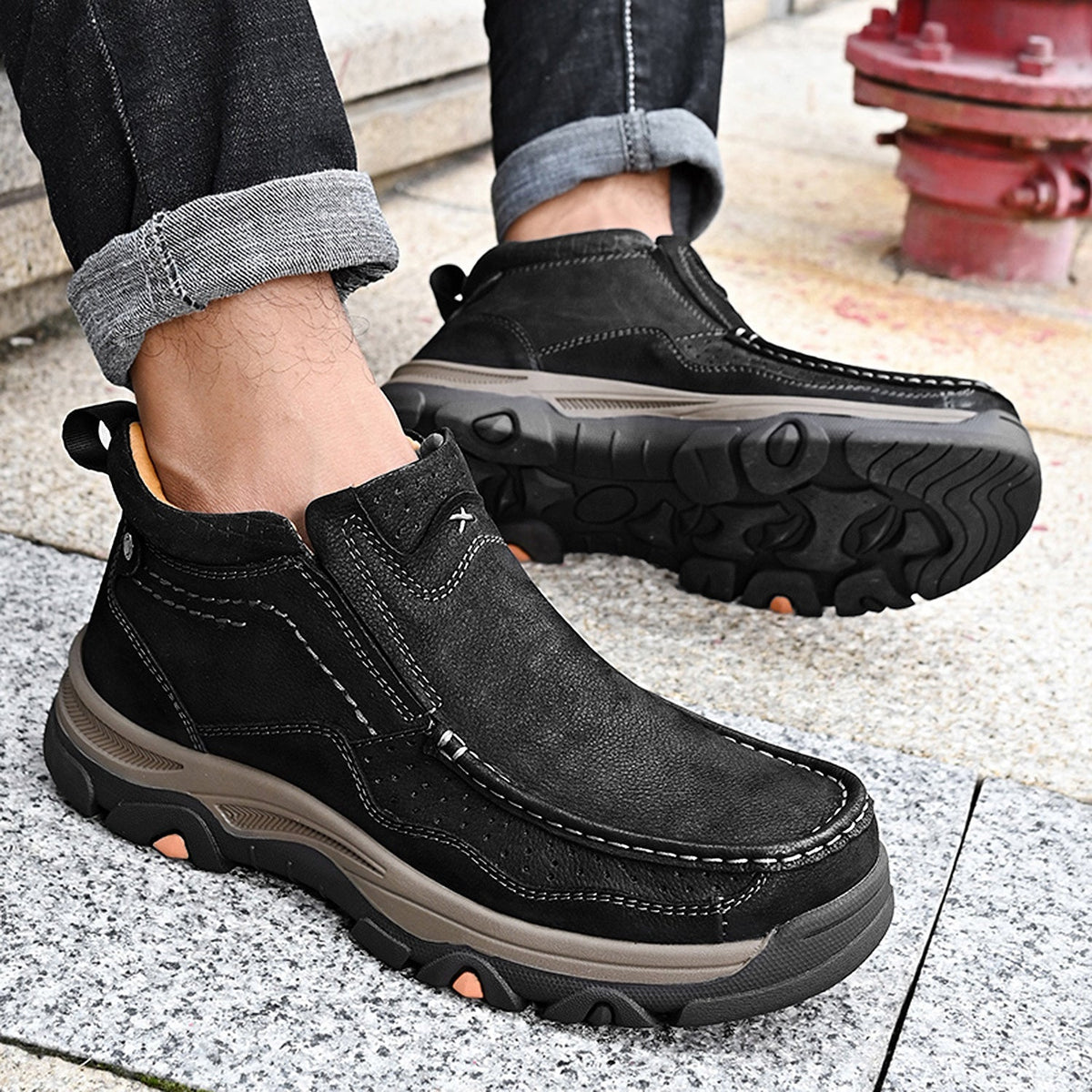 Orthopedische Hoge Schoenen Unisex Comfort Leer Ergonomisch Steunzool Dagelijks Wandelen Casual Stijl | Sulvida