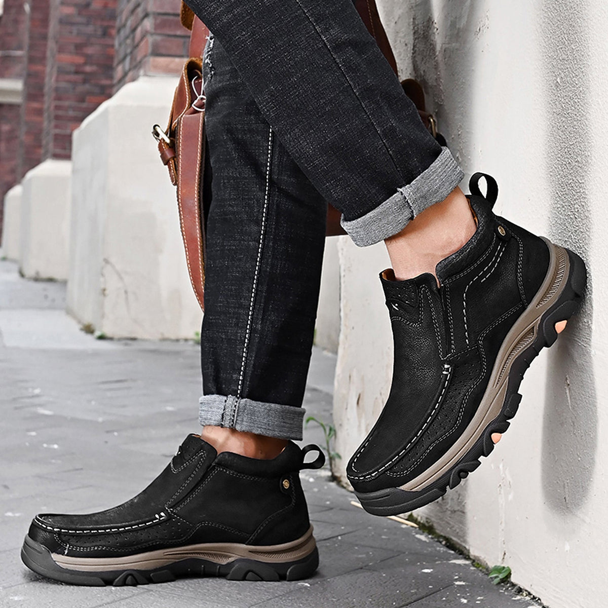 Orthopedische Hoge Schoenen Unisex Comfort Leer Ergonomisch Steunzool Dagelijks Wandelen Casual Stijl | Sulvida