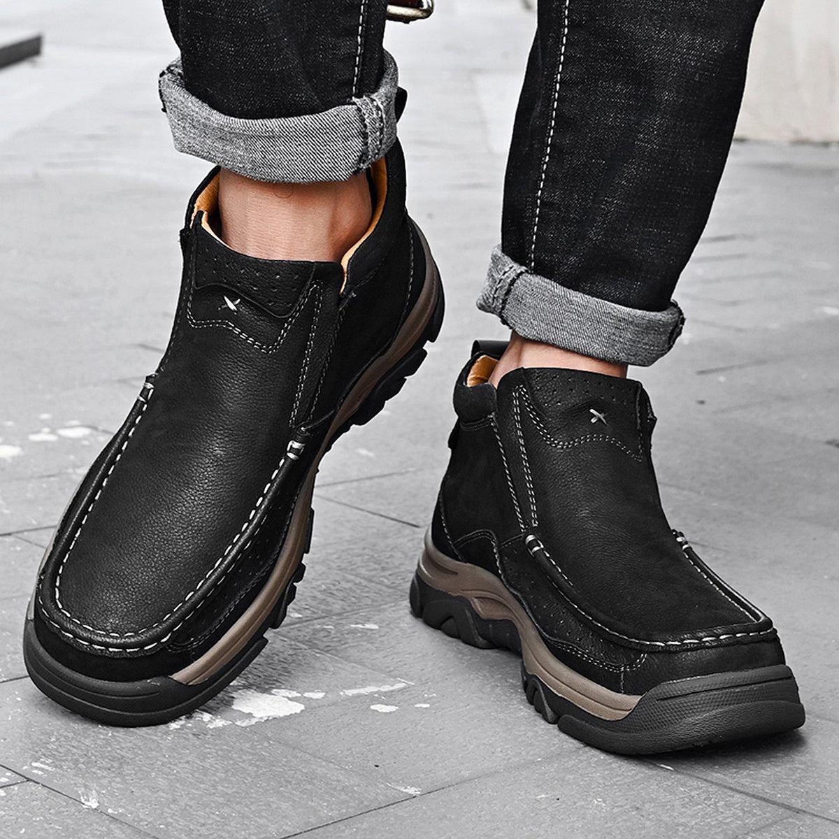 Orthopedische Hoge Schoenen Unisex Comfort Leer Ergonomisch Steunzool Dagelijks Wandelen Casual Stijl | Sulvida