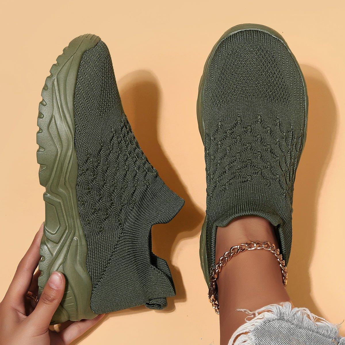 Ortopedische instappers olijfgroen herenschoenen damesschoenen comfortabel casual unisex wandelschoenen | Sulvida