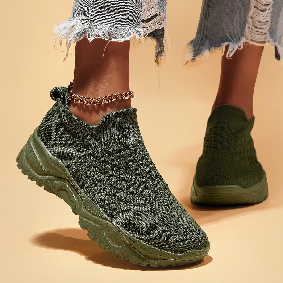 Ortopedische instappers olijfgroen herenschoenen damesschoenen comfortabel casual unisex wandelschoenen | Sulvida