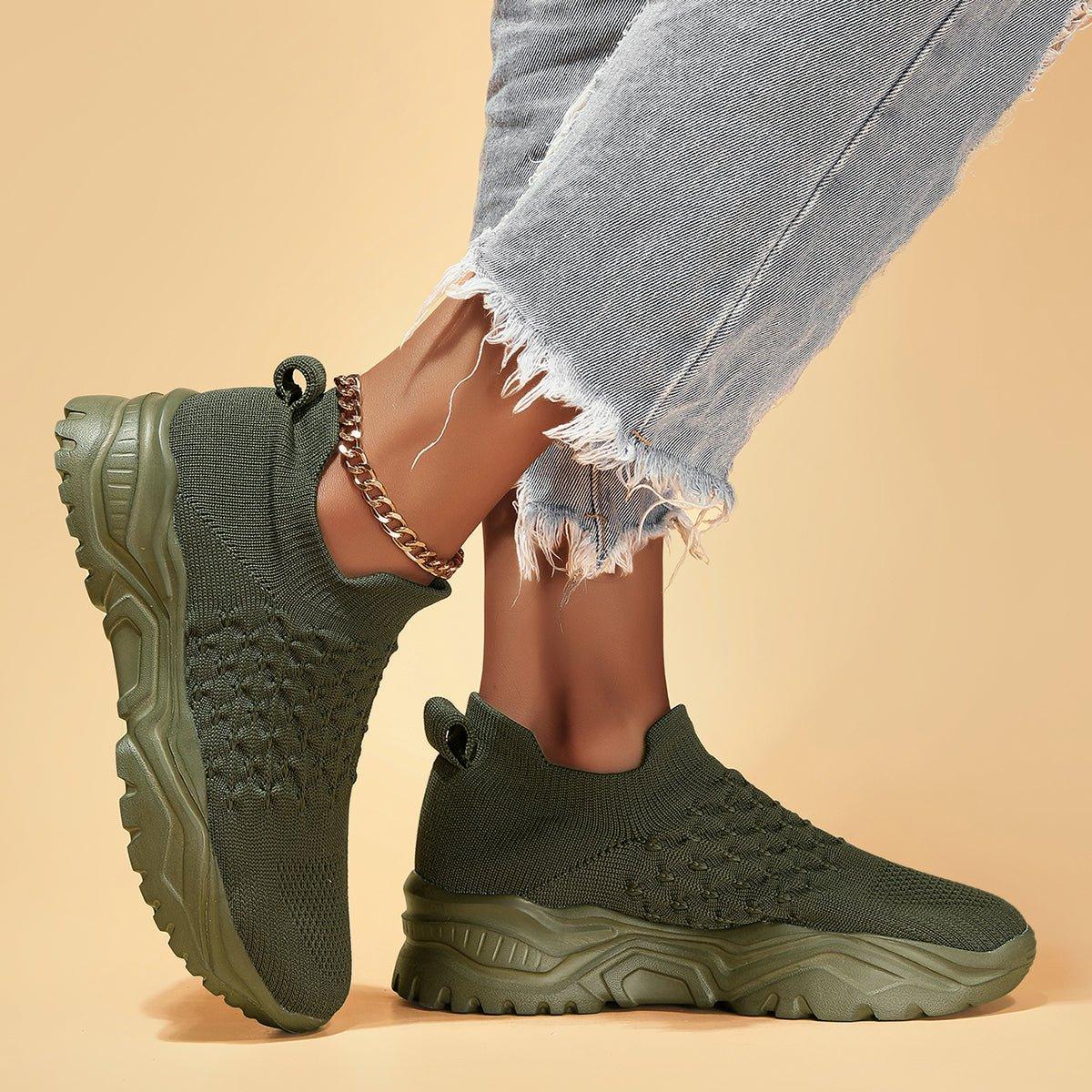 Ortopedische instappers olijfgroen herenschoenen damesschoenen comfortabel casual unisex wandelschoenen | Sulvida