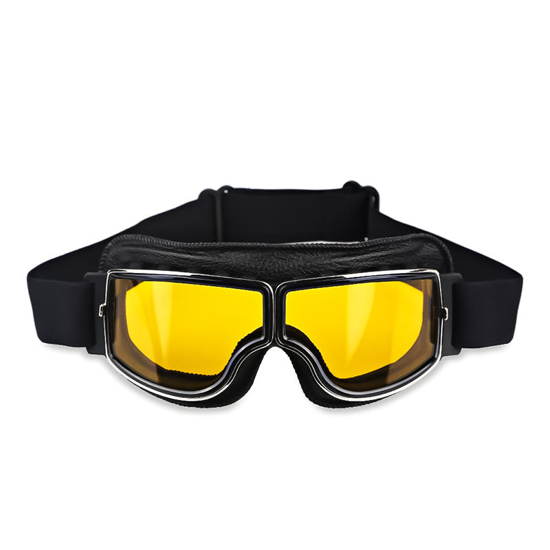 Motorgoggles Over Bril Aviator UV-bescherming Stofdicht Retro Sport Leren Beschermbril voor Motor Fiets | Sulvida