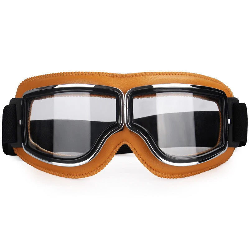 Motorgoggles Over Bril Aviator UV-bescherming Stofdicht Retro Sport Leren Beschermbril voor Motor Fiets | Sulvida