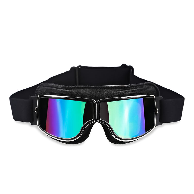 Motorgoggles Over Bril Aviator UV-bescherming Stofdicht Retro Sport Leren Beschermbril voor Motor Fiets | Sulvida