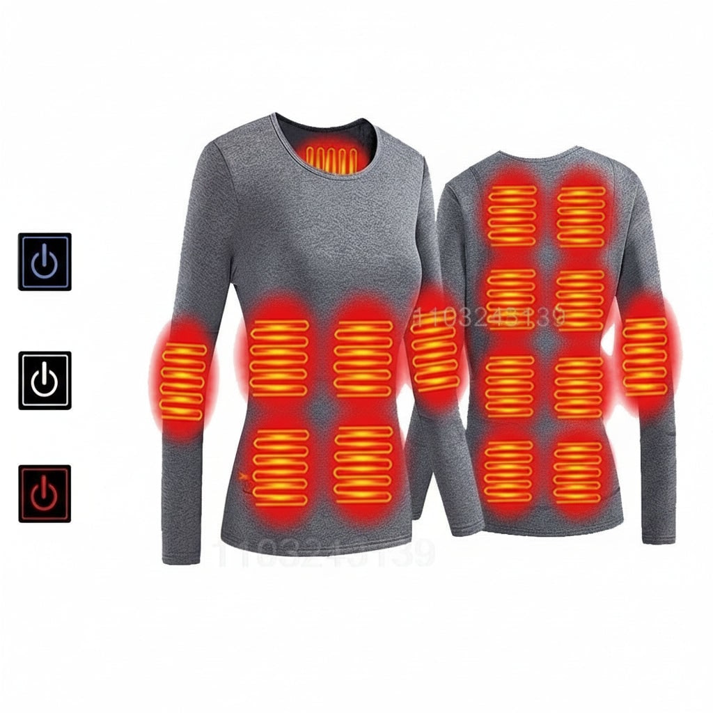 Thermische Ondergoedset USB Verwarmd Heren Dames Meerdere Verwarmingszones Wintersport Outdoor Skiën Wandelen | Sulvida