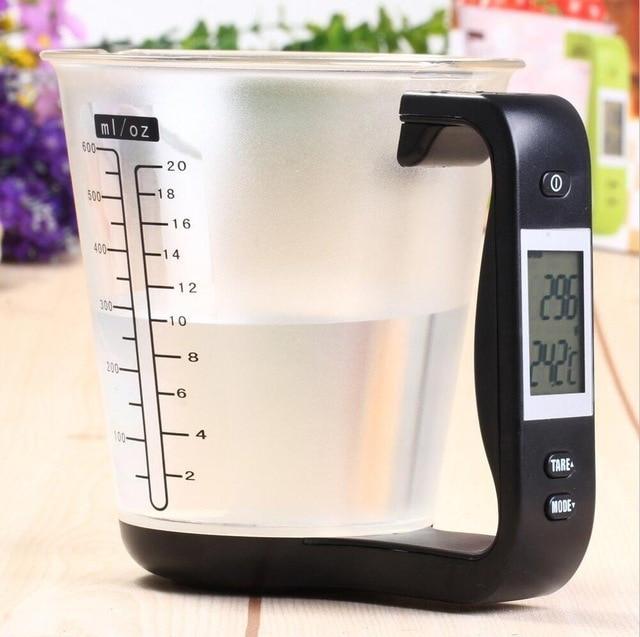 Digitale Meetbeker met Keukenweegschaal 1000 gram Precisie Kook Bakaccessoire Zwart Transparant Groen Display | Sulvida