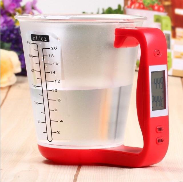 Digitale Meetbeker met Keukenweegschaal 1000 gram Precisie Kook Bakaccessoire Zwart Transparant Groen Display | Sulvida
