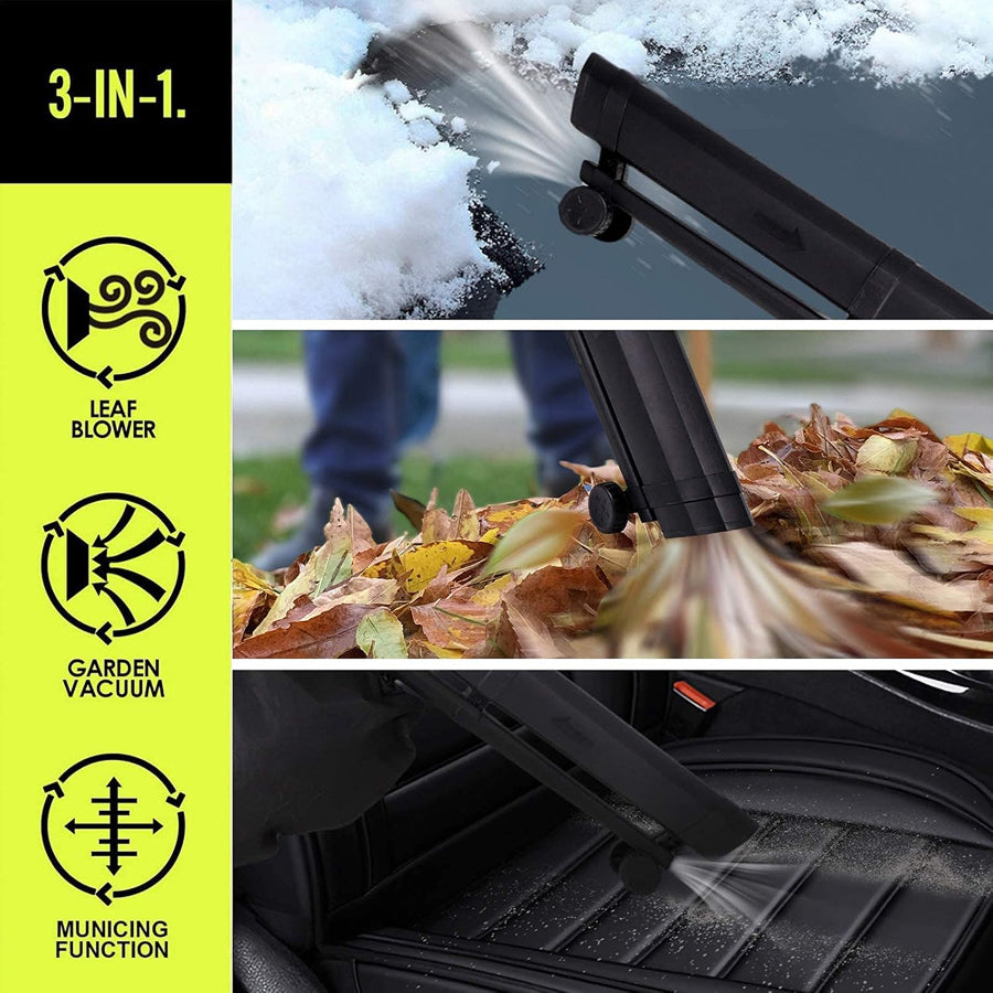 Aspirateur de feuilles sans fil avec broyeur, 3-en-1, aspirateur de jardin, souffleur et broyeur de feuilles, pour le nettoyage du jardin | Sulvida