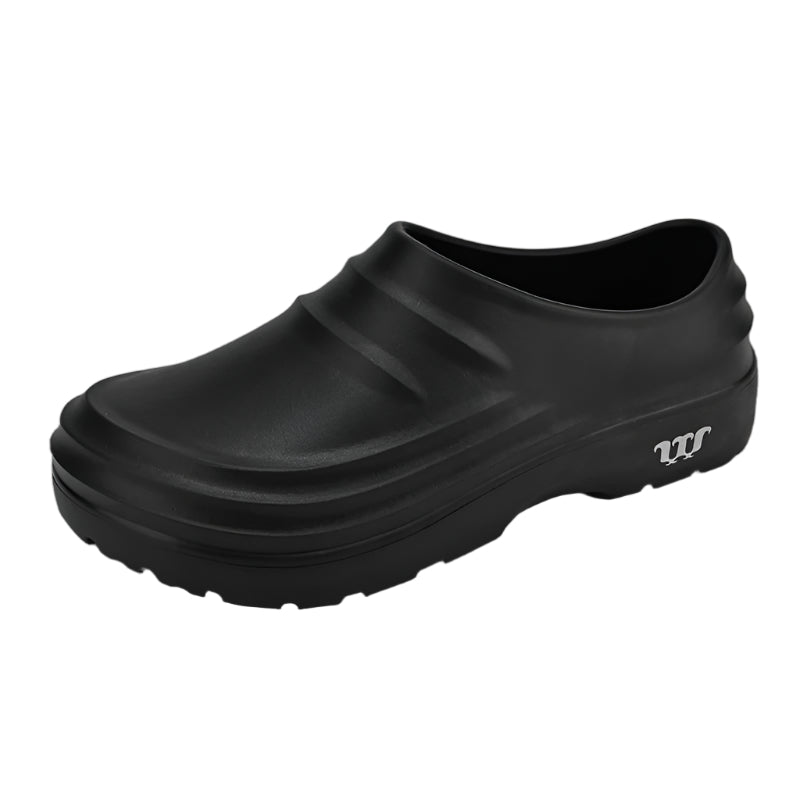 Professionele Werkschoenen Zwart Antislip Keuken Horeca Slip-On Instappers Oliebestendig Comfortabel Veilig | Sulvida