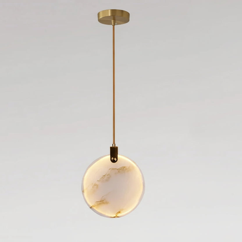 Alabaster spiraal hanglamp kroonluchter geborsteld goud instelbare hoogte dimbaar LED sfeerverlichting | Sulvida