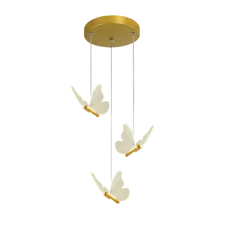 Vlinder Hanglamp LED Acryl Metaal 20cm Verstelbaar Dimbaar Warm Koud Driekleurig Modern Scandinavisch | Sulvida