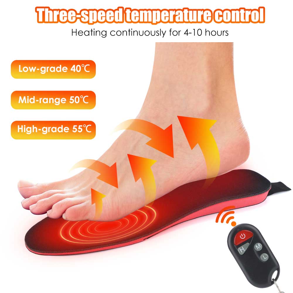 Verwarmde Inlegzolen Oplaadbaar 10 uur Warmte 3 Standen Winterschoenen Thermozolen Unisex Voetverwarming | Sulvida